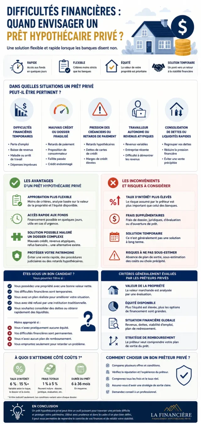 Difficultés financières : quand envisager un prêt hypothécaire privé ? Difficultés financières : quand envisager un prêt hypothécaire privé ?