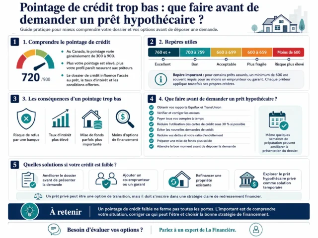 Pointage de crédit trop bas : que faire avant de demander un prêt hypothécaire Pointage de crédit trop bas : que faire avant de demander un prêt hypothécaire